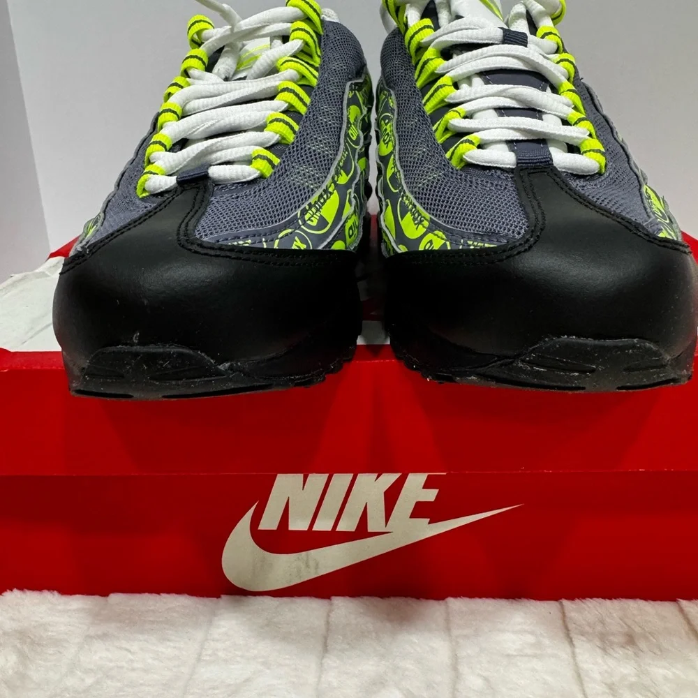 Nike Kids Air Max Sneakers Gray and Neon Yellow